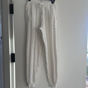 Alo White Cable Knit Joggers